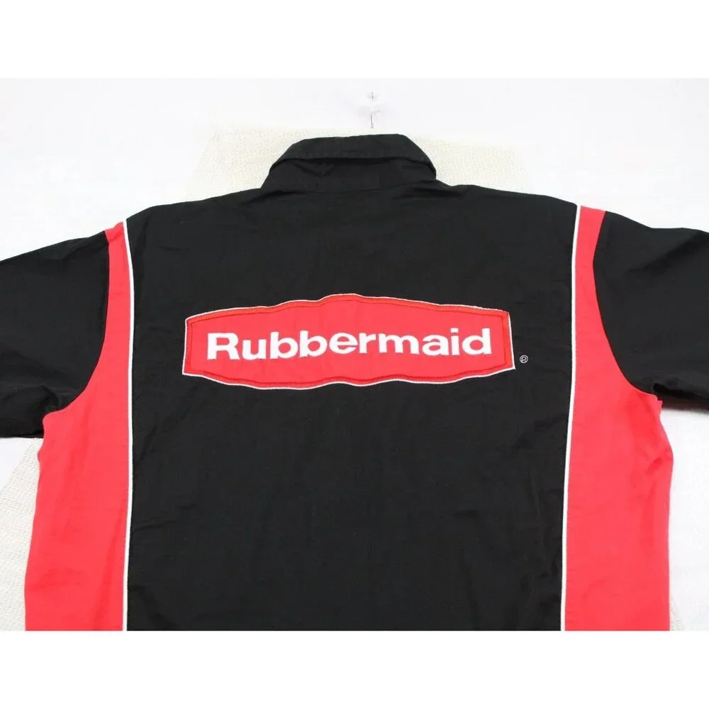 Team Caliber Crew Issued Racing Shirt Sharpie & Rubbermaid Logos Black/Red Cotto